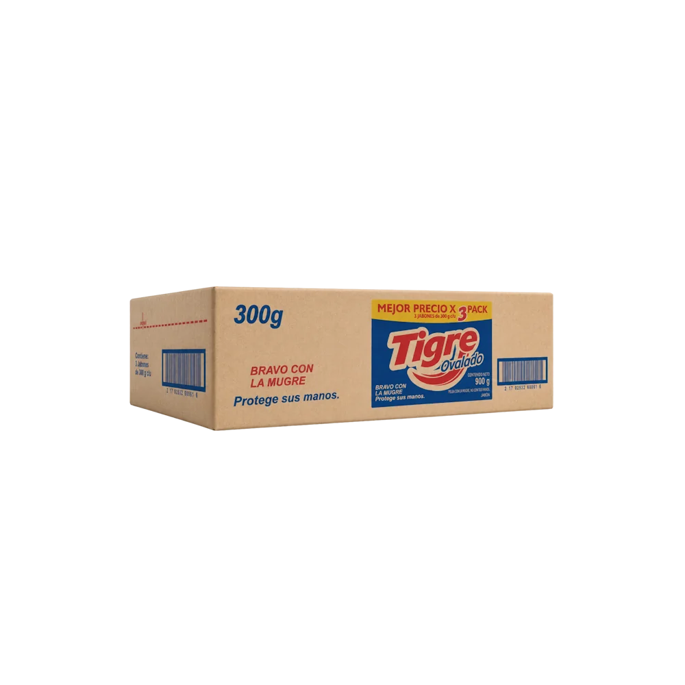 Jabón Tigre Ovalado 3 Pack Caja